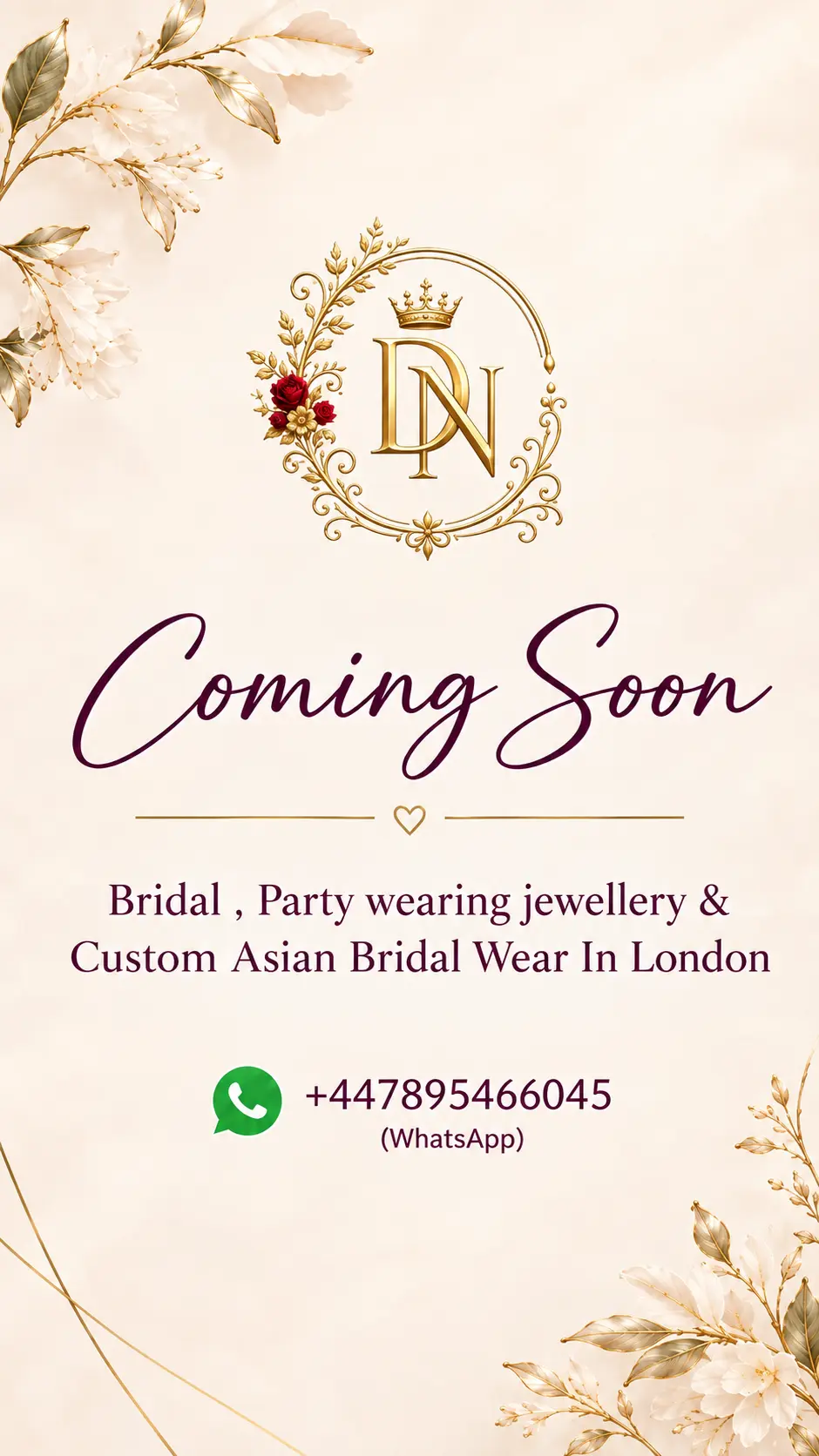 coming soon image showing DileNoreen logo and Party Jewellery & Bridal London